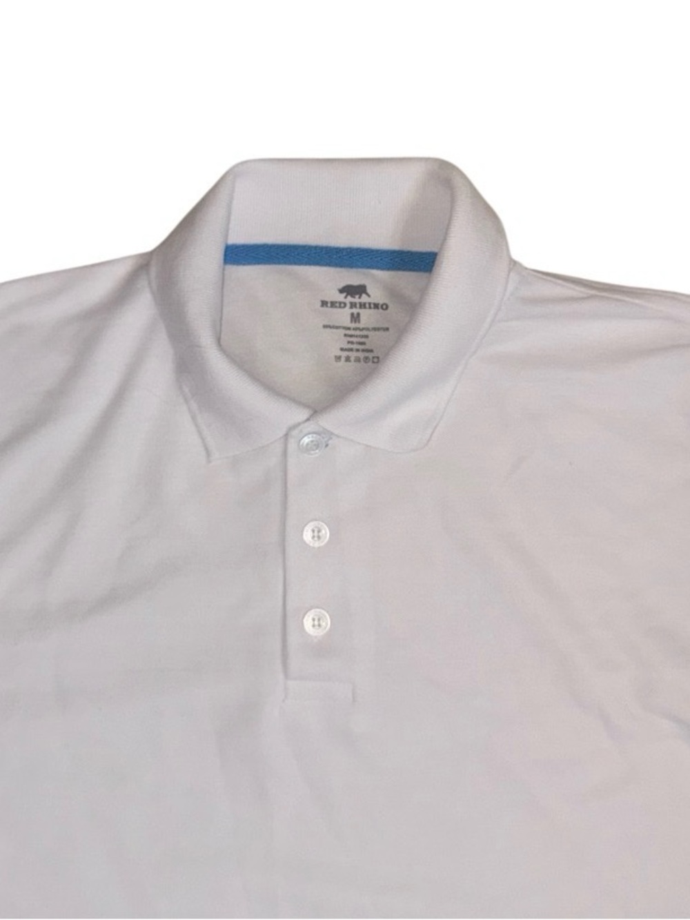 RED RHINO solid white pique polo men’s size medium